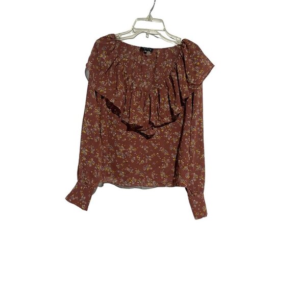 1.State Women's Long Sleeve Ruffled Floral Print Peasant Boho Top Red Size XS - Picture 1 of 5